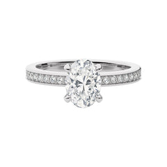 1 3/4 CT. Graceful Oval Lab Created Diamond Engagement Ring