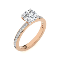 Graceful Round Lab Created Diamond Engagement Ring