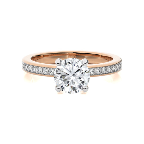 Graceful Round Lab Created Diamond Engagement Ring