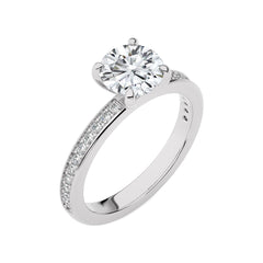 Graceful Round Lab Created Diamond Engagement Ring