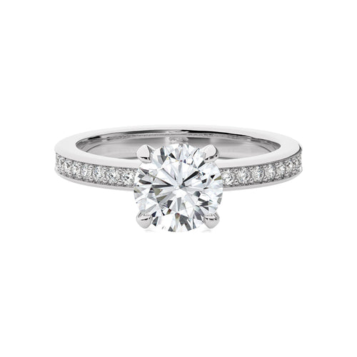 Graceful Round Diamond Engagement Ring