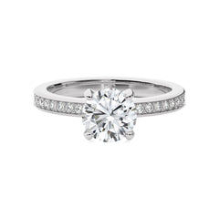 Graceful Round Lab Created Diamond Engagement Ring