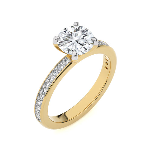 Graceful Round Lab Created Diamond Engagement Ring