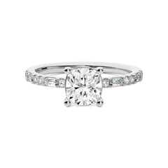 1 3/4 CT. Starlight Cushion Radiance Baguette and Round Lab Created Diamond Engagement Ring