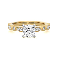 Vintage Charm Cushion Diamond Engagement Ring