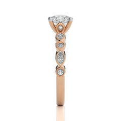 Vintage Charm Cushion Diamond Engagement Ring