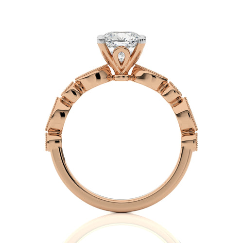 Vintage Charm Cushion Diamond Engagement Ring