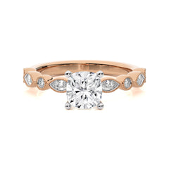 Vintage Charm Cushion Diamond Engagement Ring