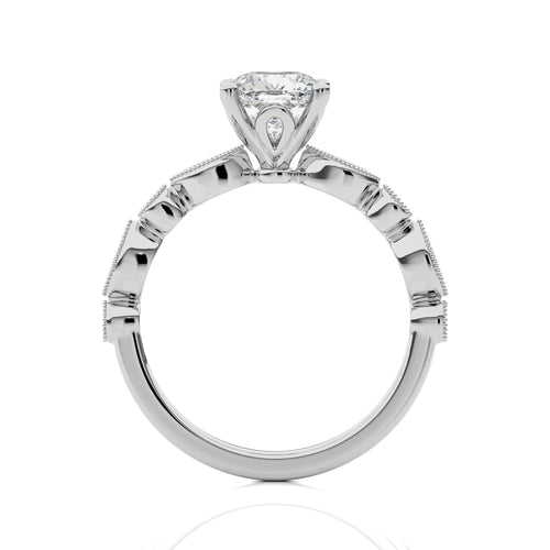 Vintage Charm Cushion Lab Created Diamond Engagement Ring