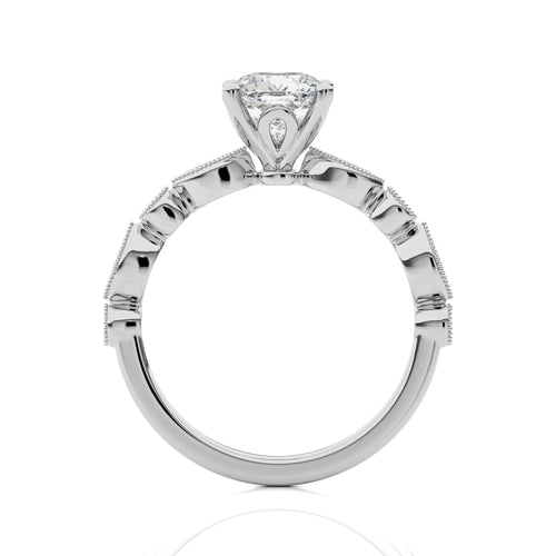 Vintage Charm Cushion Diamond Engagement Ring