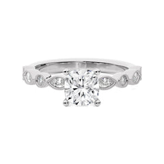 Vintage Charm Cushion Diamond Engagement Ring