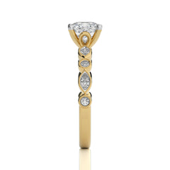Vintage Charm Cushion Diamond Engagement Ring