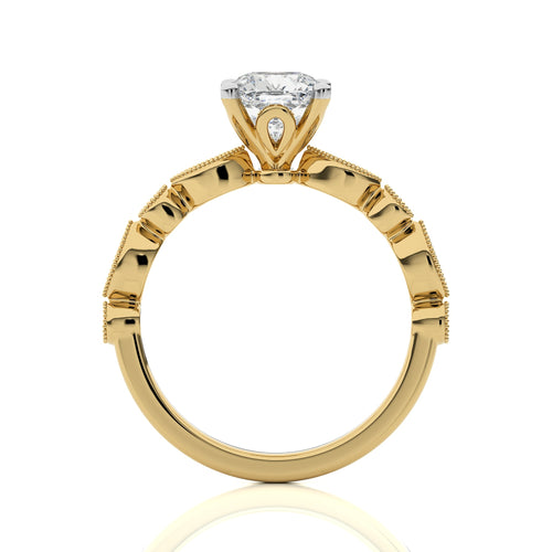 Vintage Charm Cushion Diamond Engagement Ring