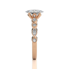 Vintage Charm Oval Diamond Engagement Ring