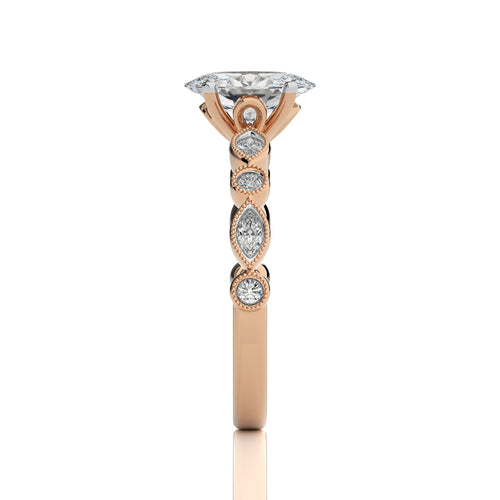 Vintage Charm Oval Diamond Engagement Ring