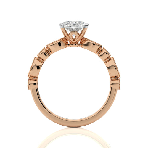 Vintage Charm Oval Diamond Engagement Ring
