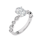 Vintage Charm Oval Diamond Engagement Ring