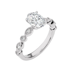 Vintage Charm Oval Diamond Engagement Ring