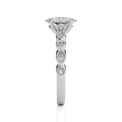 Vintage Charm Oval Diamond Engagement Ring
