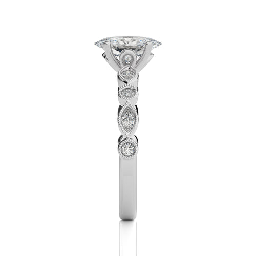 Vintage Charm Oval Diamond Engagement Ring