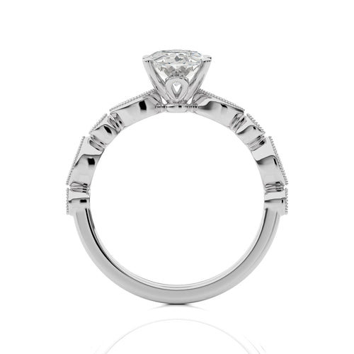 Vintage Charm Oval Lab Created Diamond Engagement Ring