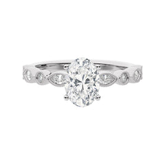 Vintage Charm Oval Diamond Engagement Ring