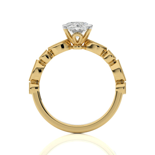 Vintage Charm Oval Lab Created Diamond Engagement Ring