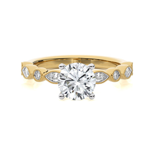 Vintage Charm Round Diamond Engagement Ring
