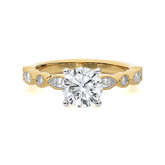 Vintage Charm Round Lab Created Diamond Engagement Ring