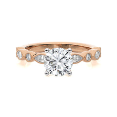 Vintage Charm Round Lab Created Diamond Engagement Ring