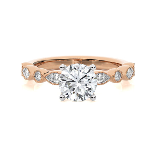 Vintage Charm Round Diamond Engagement Ring