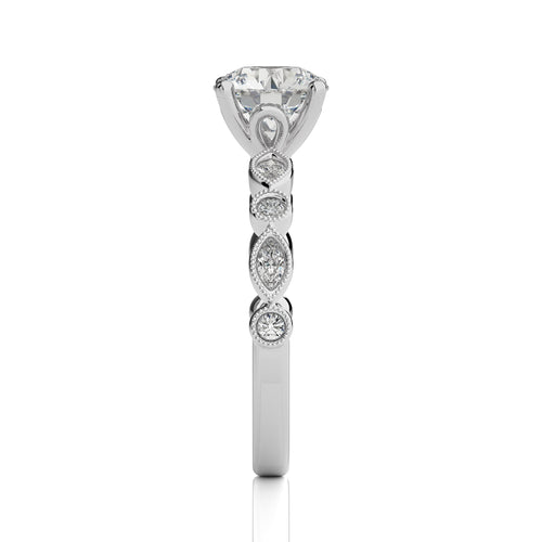 Vintage Charm Round Diamond Engagement Ring