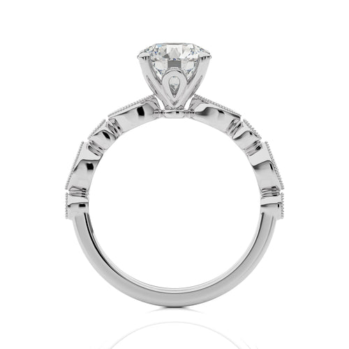 Vintage Charm Round Diamond Engagement Ring