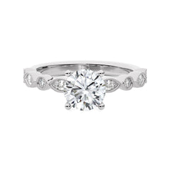 1 3/4 CT. Vintage Charm Round Natural Diamond Engagement Ring