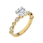 Vintage Charm Round Lab Created Diamond Engagement Ring