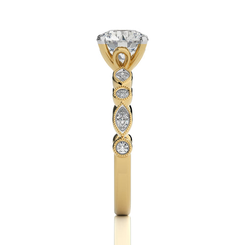 Vintage Charm Round Diamond Engagement Ring