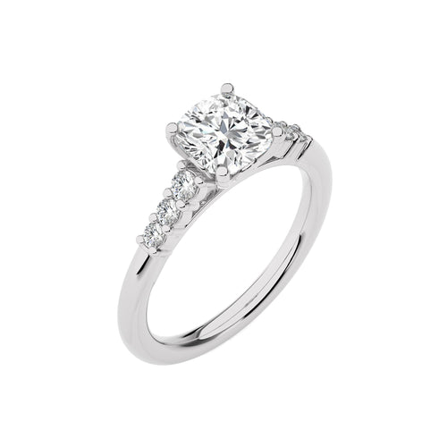 Elegant Cushion Cut Diamond Enagegement Ring