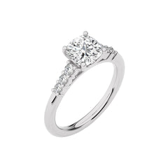 Elegant Cushion Cut Lab Created Diamond Engagement Ring