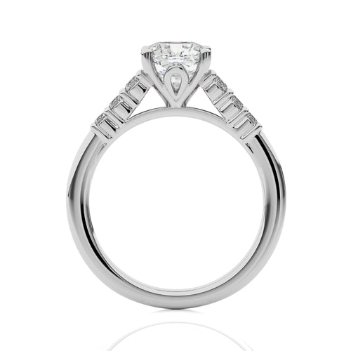 Elegant Cushion Cut Diamond Enagegement Ring