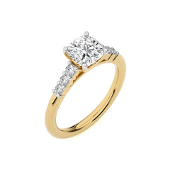 Elegant Cushion Cut Diamond Enagegement Ring