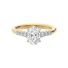 Elegant Oval  Lab Created Diamond Engagement Ring