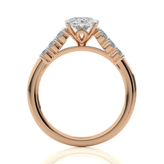 Elegant Oval  Lab Created Diamond Engagement Ring