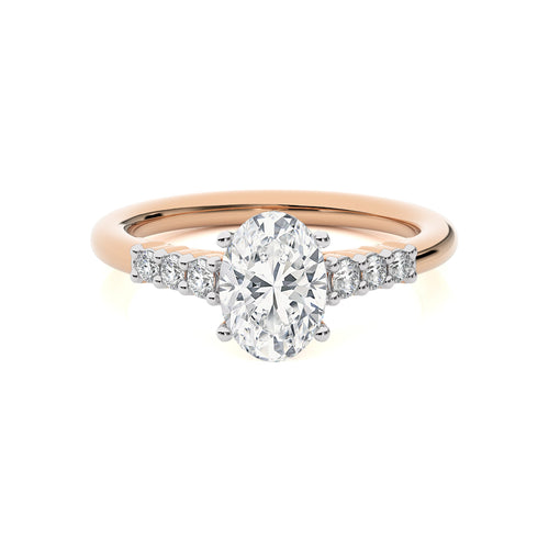 Elegant Oval  Lab Created Diamond Engagement Ring