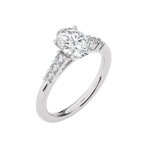 Elegant Oval  Lab Created Diamond Engagement Ring