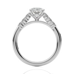 Elegant Oval  Lab Created Diamond Engagement Ring