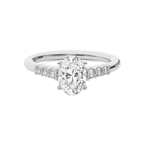 Elegant Oval  Lab Created Diamond Engagement Ring