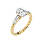 Elegant Oval  Lab Created Diamond Engagement Ring