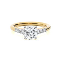 Elegant Round Lab Created Diamond Engagement Ring