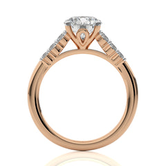 Elegant Round Lab Created Diamond Engagement Ring