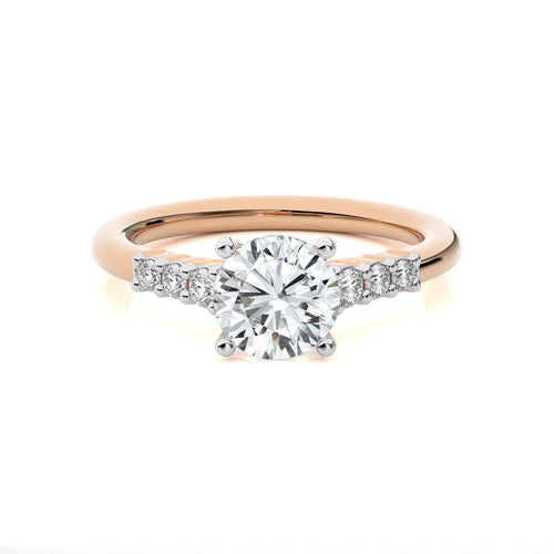 Elegant Round Lab Created Diamond Engagement Ring